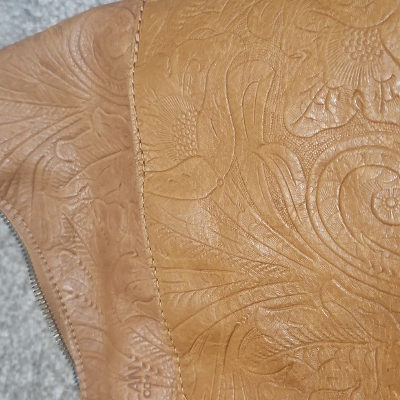 American leather company, western floral, satchel purse, shoulder length - Picture 3 of 10